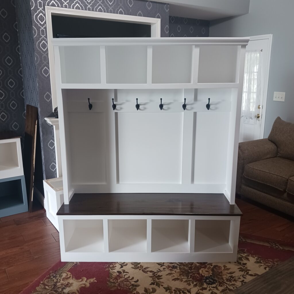 White and Dark Walnut 72 x 60 Halltree